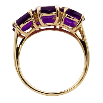 9ct gold Amethyst / Diamond Cluster Ring size N